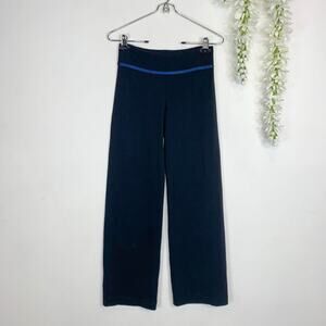 LULULEMON high rise leggings wide leg blue velvet trim athleisure yoga 2792